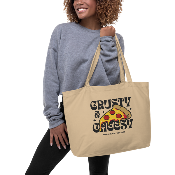 Crusty & Cheesy Pizza Tote Bag | Oyster