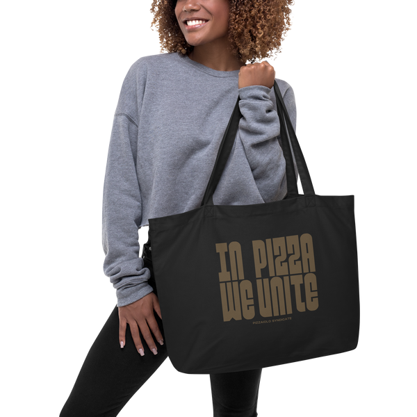 In Pizza We Unite Tote Bag | Black