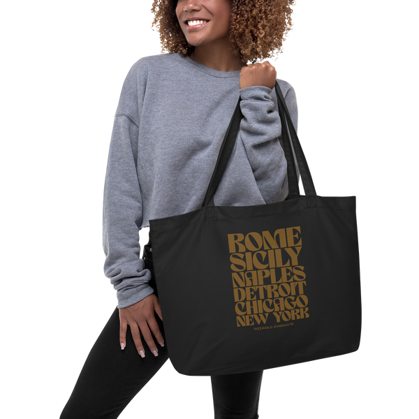 Pizza World Tour Tote Bag | Black